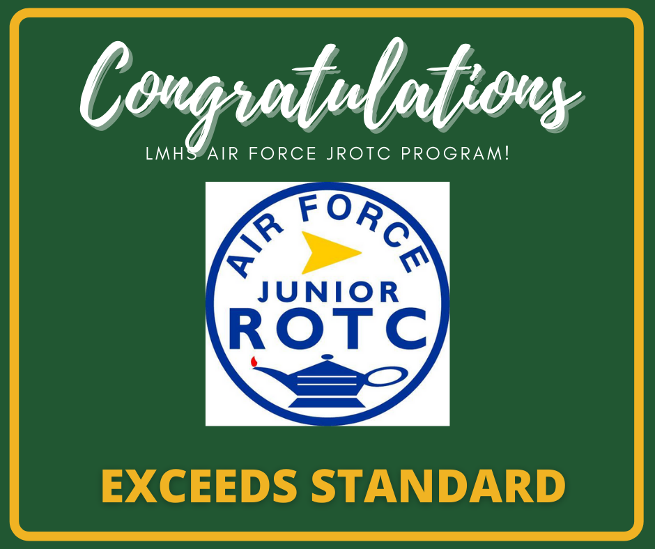 green background with air force JROTC logo and word Congratulations